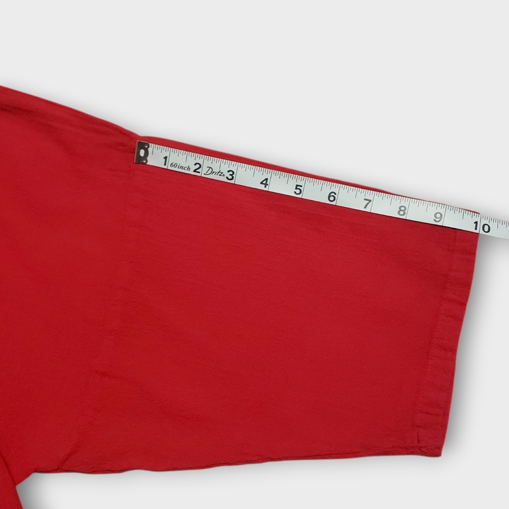 Oh My Gauze Red Artsy 100% Cotton Asymmetric Tunic Top Size 2 L/XL Lagenlook - Picture 9 of 11